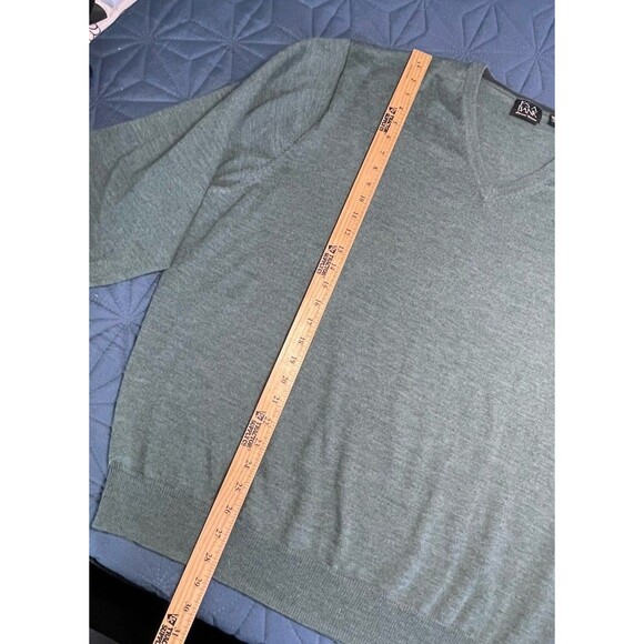 Joseph A Bank Signature Mens 100% Merino Wool V-Neck Sweater XXLarge Green XXL - Picture 5 of 9